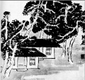 Qi Baishi arbres dans l’encre de Chine vieux Studio